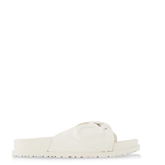 New White Knotted Glam Slides - Picture 2 of 6